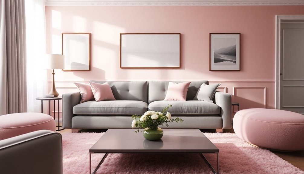 elegant pink and grey