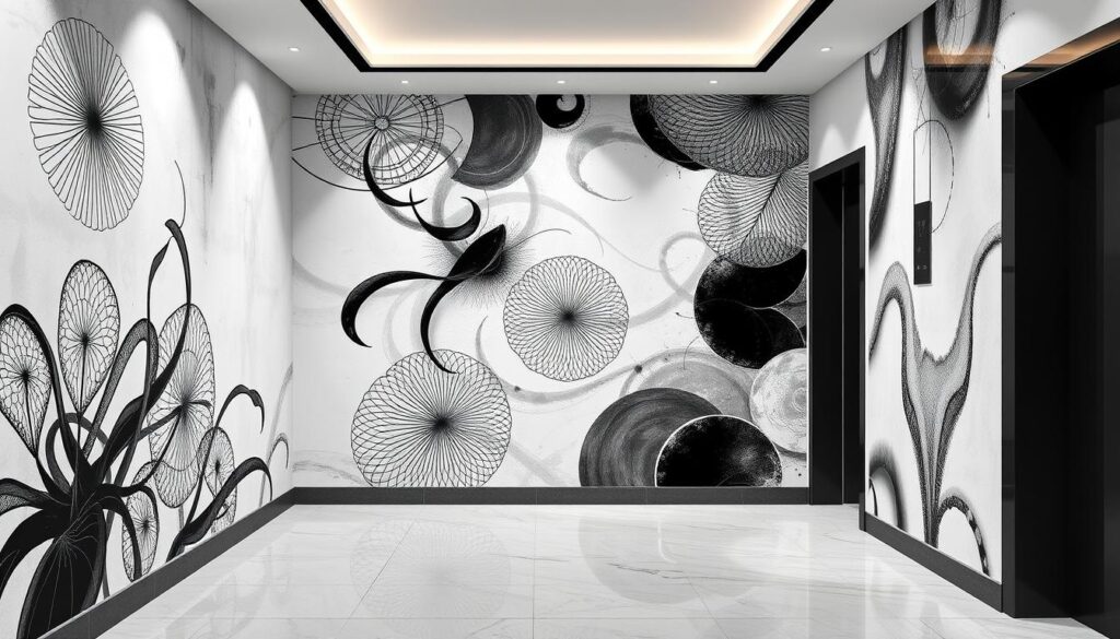 monochrome wall decor