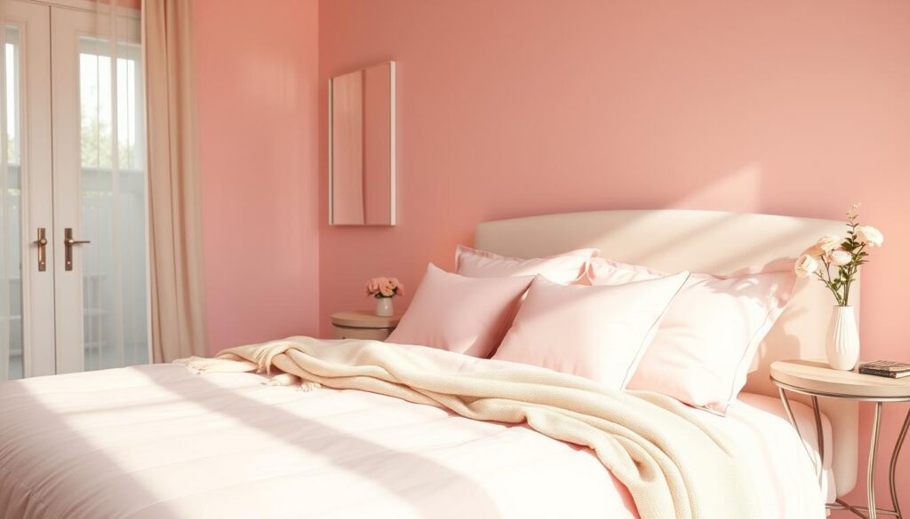 pink colors in bedroom