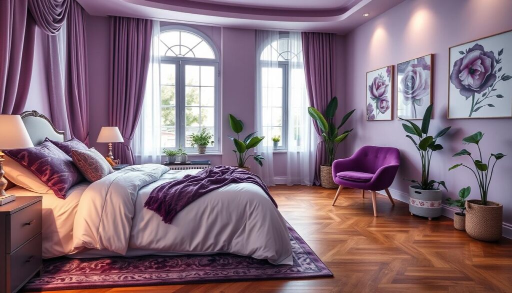 purple bedroom decor