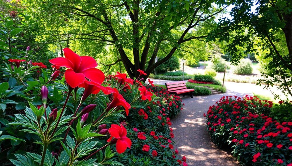 red in landscaping