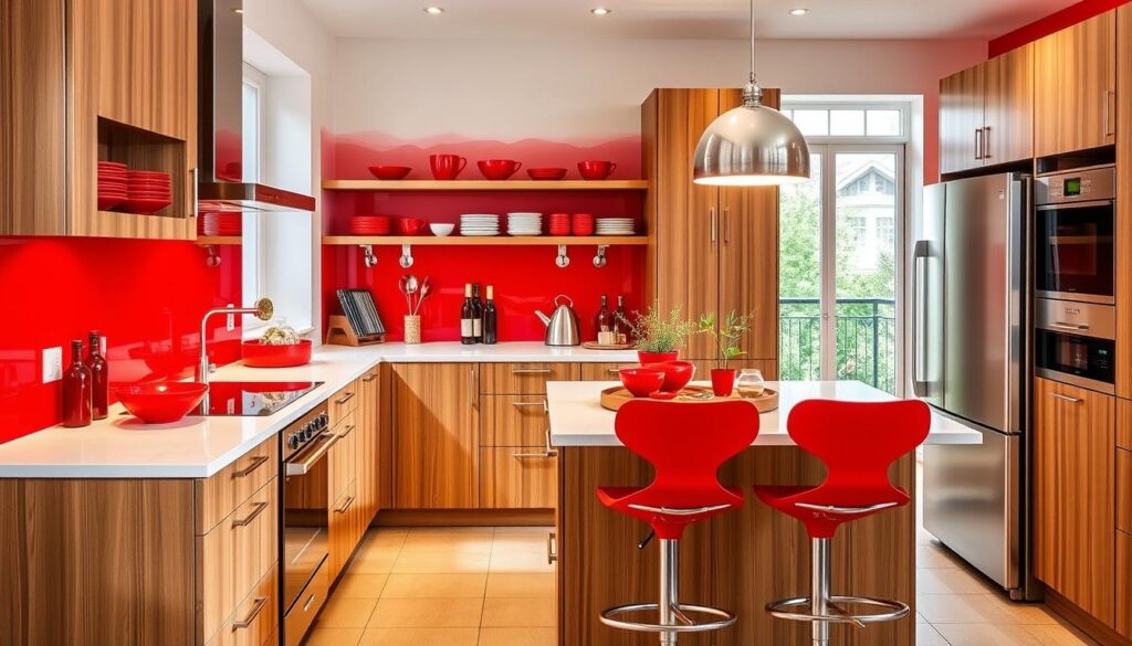 red kitchen accents