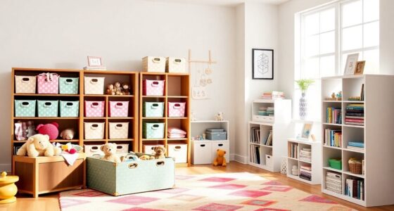 stylish playroom toy organization