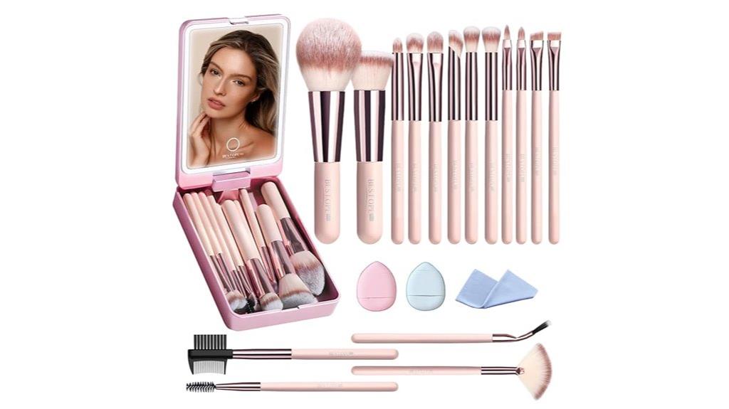 20 piece travel brush set