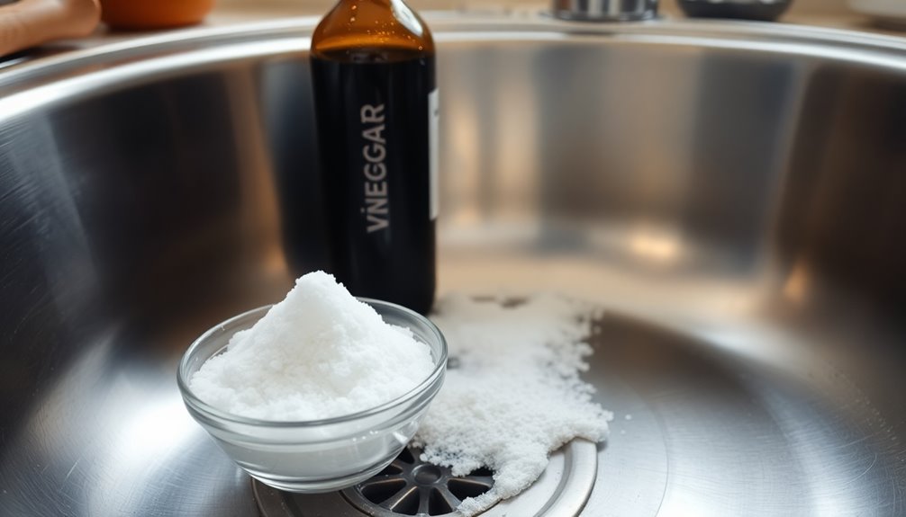 baking soda vinegar sink unclogging