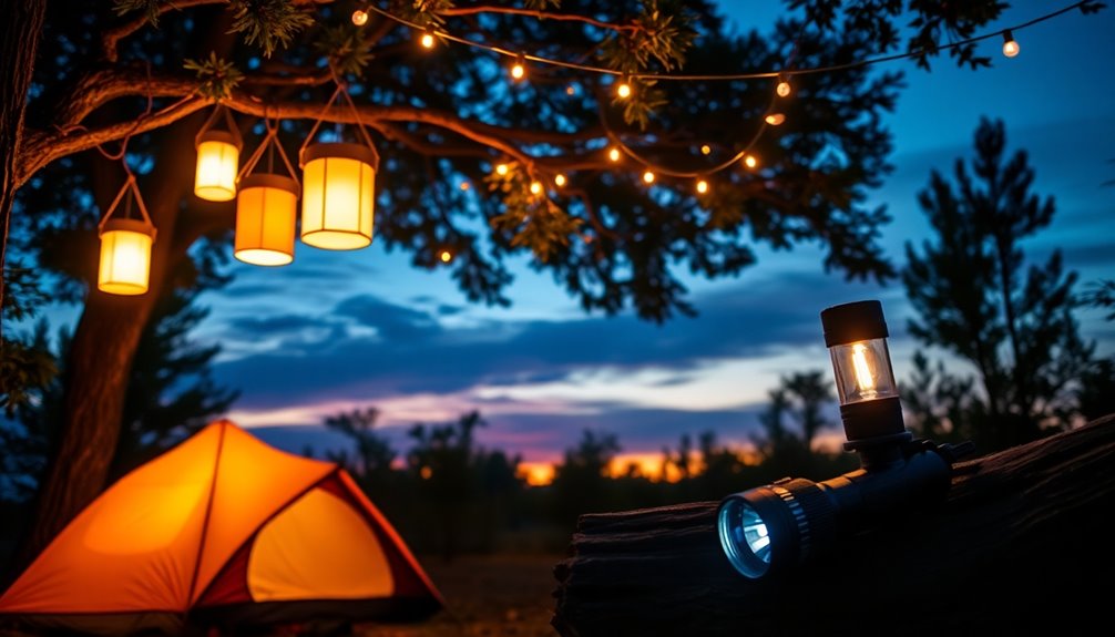 choosing campsite outdoor lighting