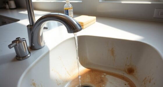 clean stained corian sink