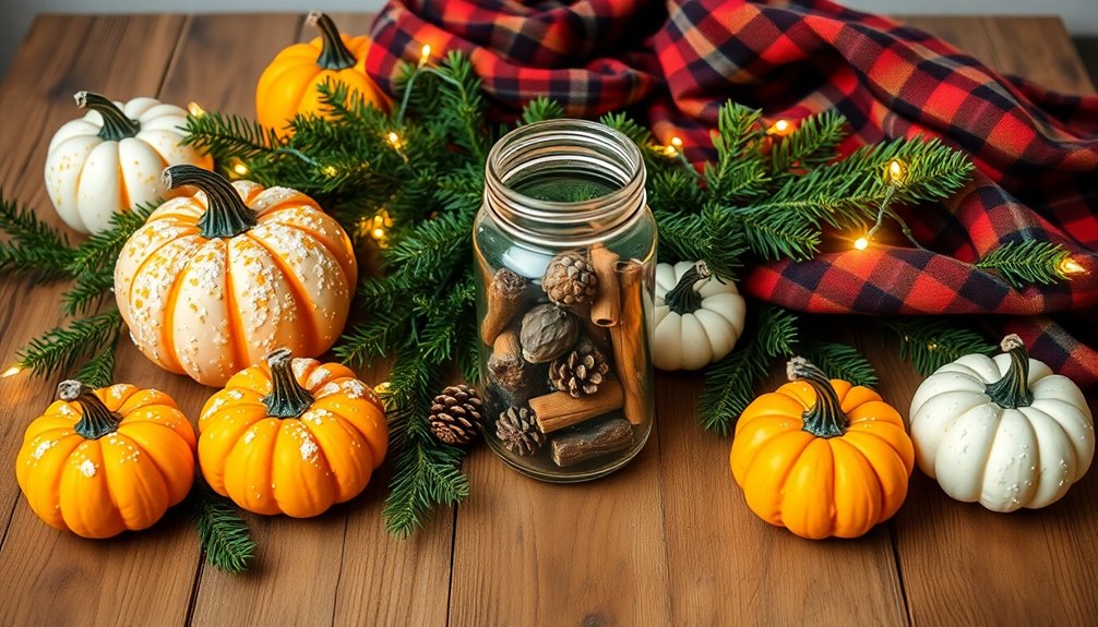 fall decor transformed for christmas