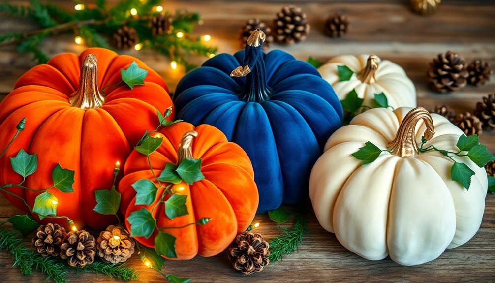 holiday velvet pumpkin decorating