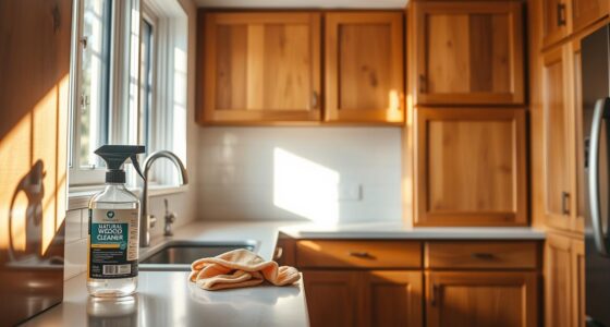 how to clean sticky wood kitchen cabinets