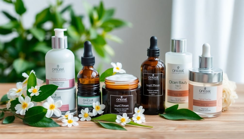 organic beauty products selection