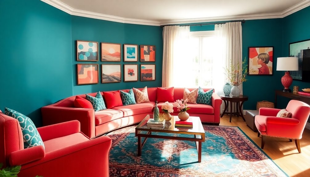 teal and coral pairings