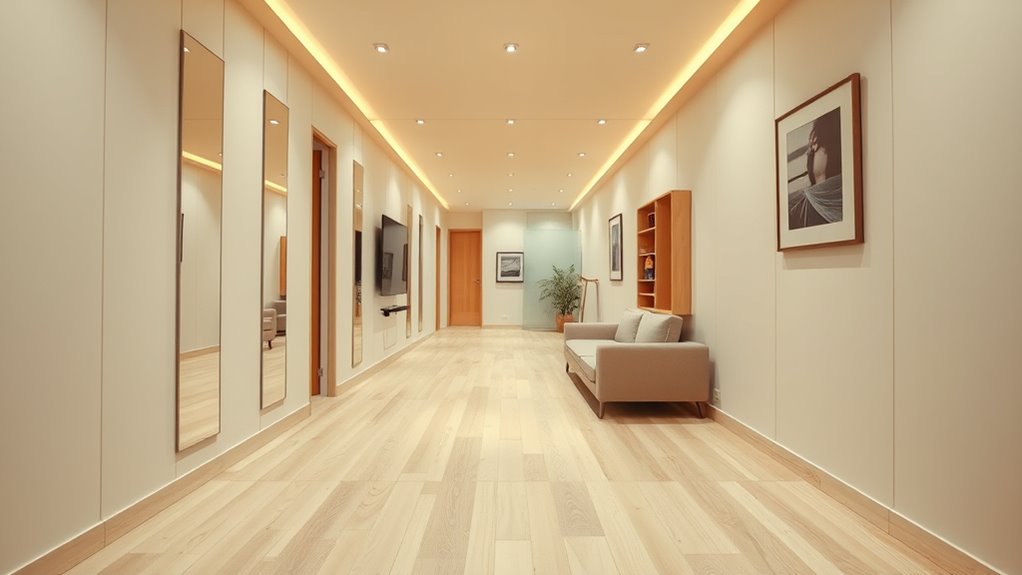 transform narrow rooms with lighting