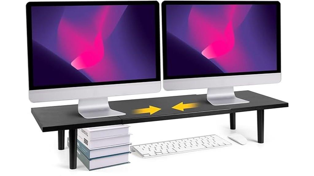 adjustable dual monitor desk riser