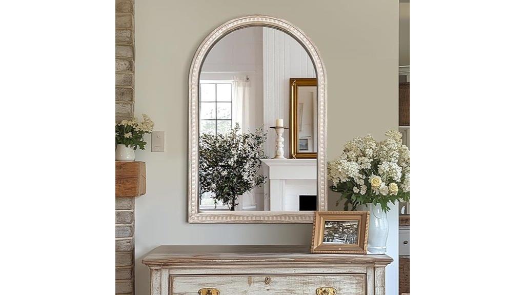 arched beaded wooden frame