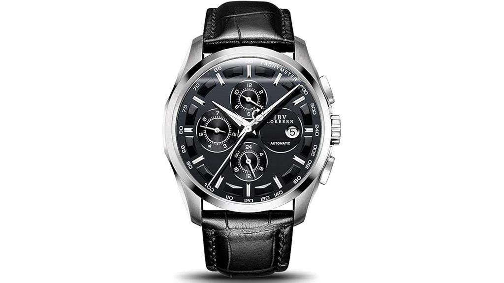 automatic leather band watch