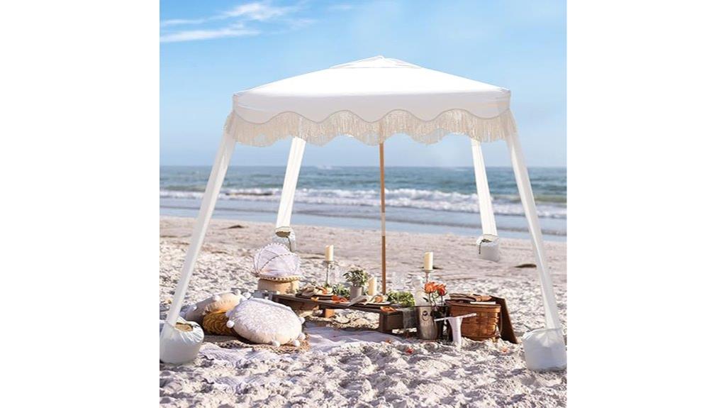 beach cabana with fringe