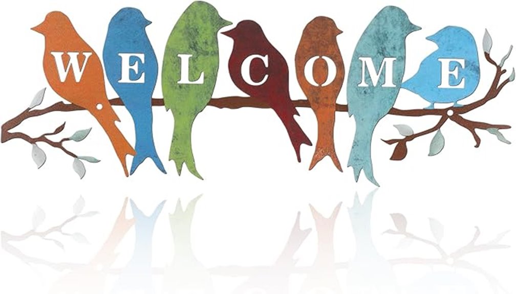 bird wall art welcome