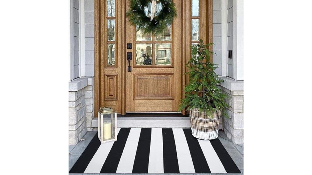 black and white rug