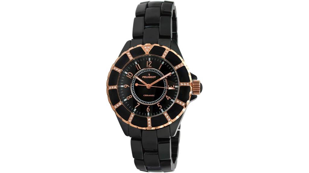 black rose gold ceramic watch