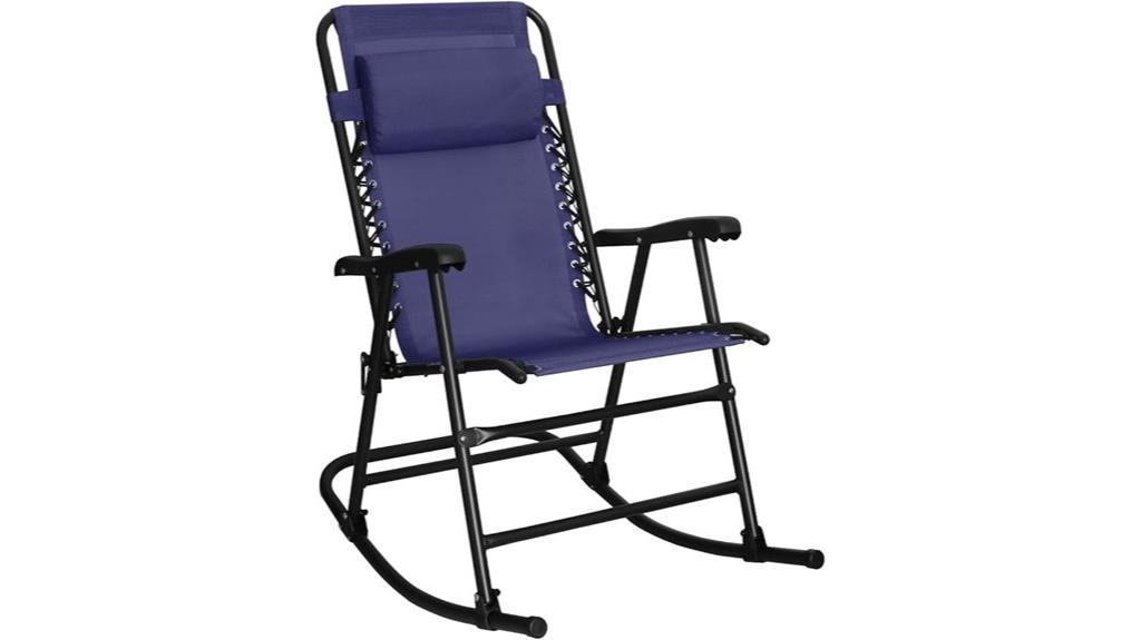 blue foldable rocking chair
