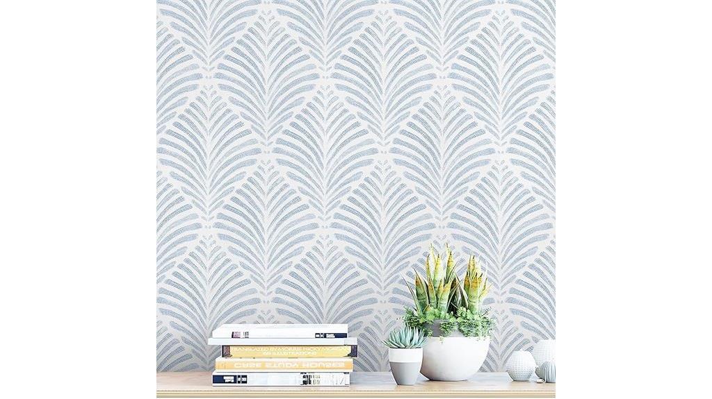 blue geometric peel and stick wallpaper