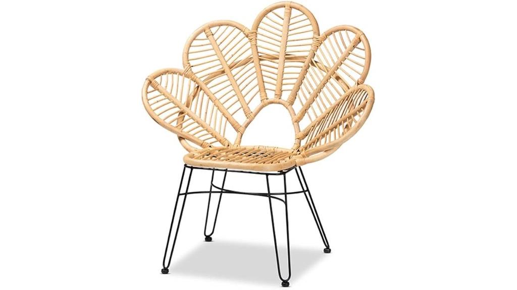 bohemian rattan metal chair