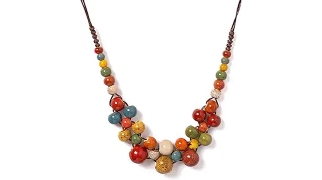 boho beaded women s necklace