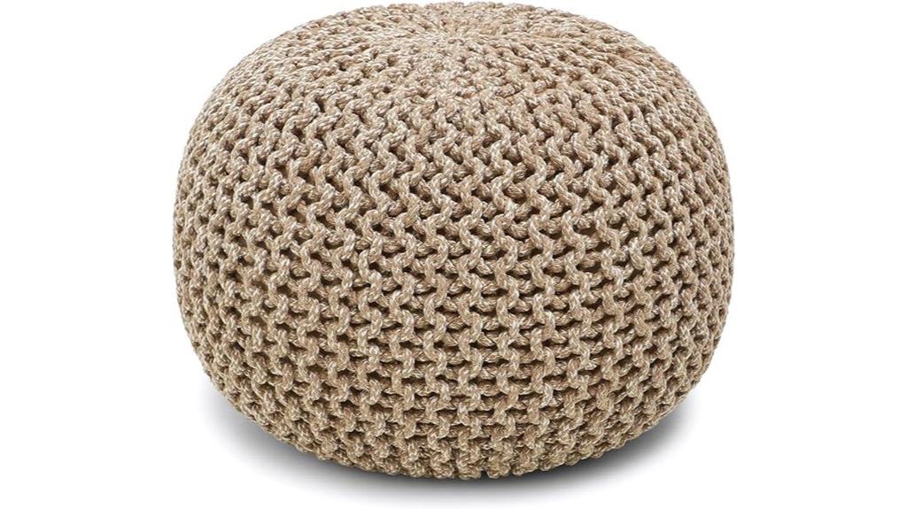 boho cotton round ottoman