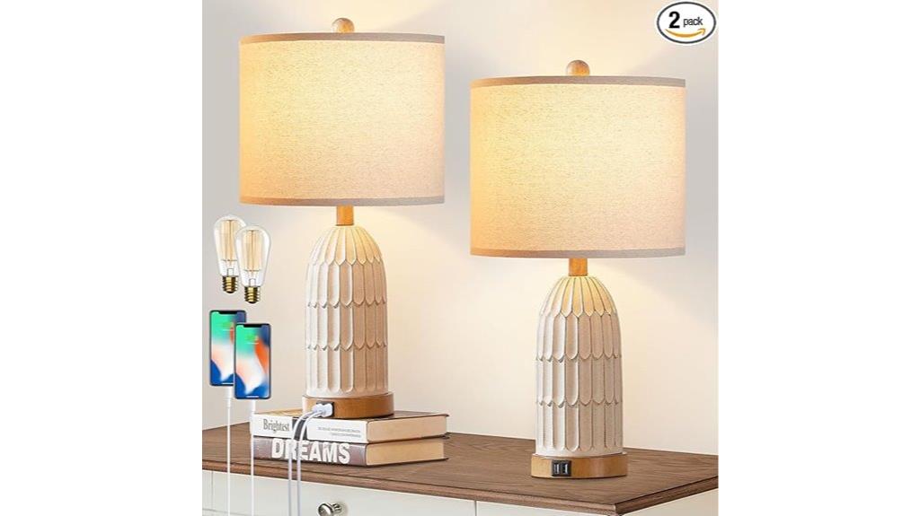 boho dimmable nightstand lamps