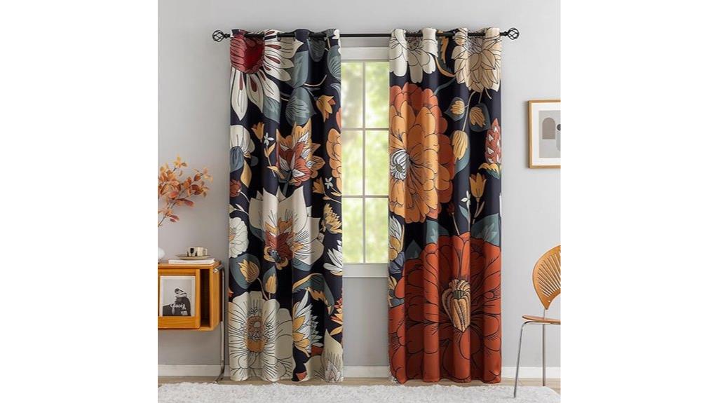 boho floral blackout curtains