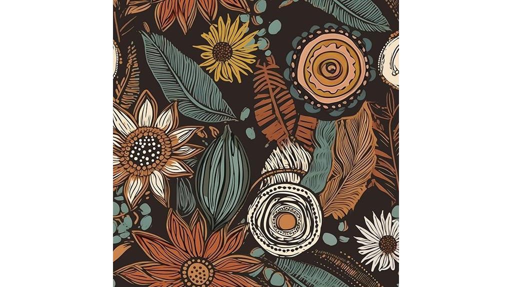 boho floral wall covering