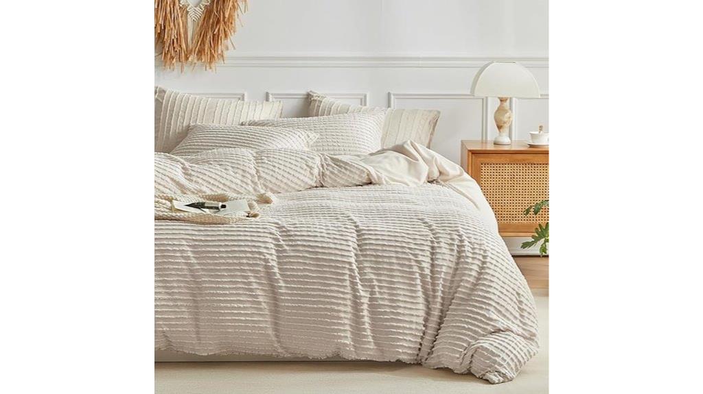 boho khaki striped duvet