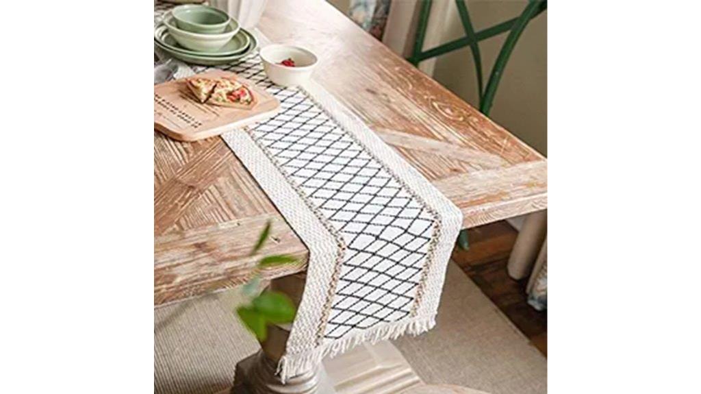 boho linen table runner