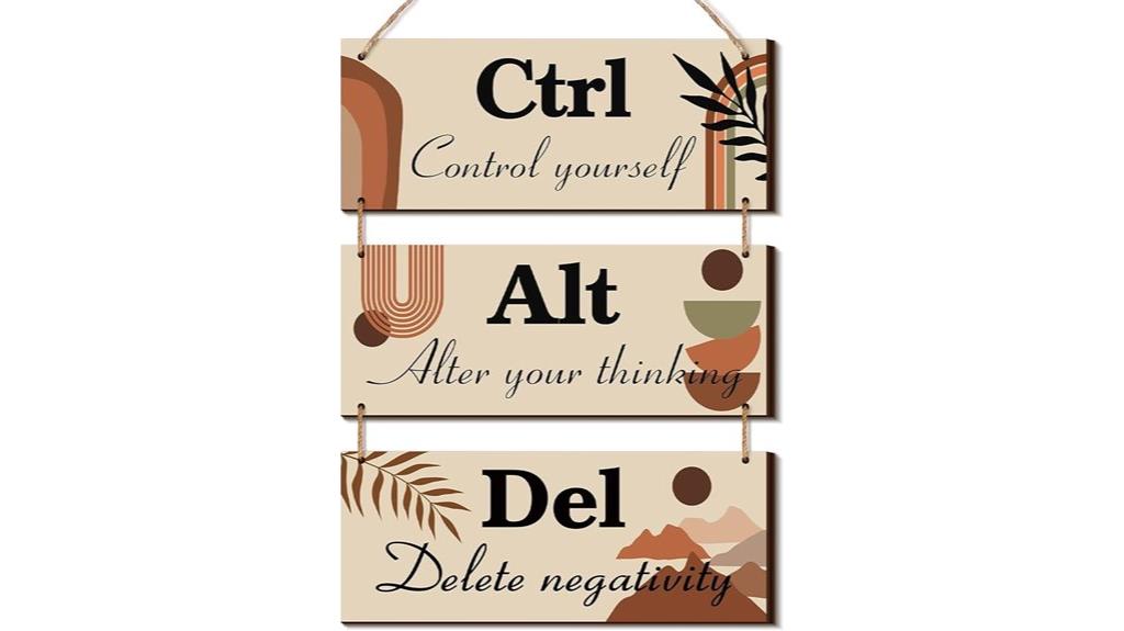 boho motivational office decor