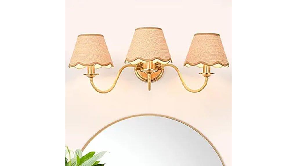 boho rattan bathroom light