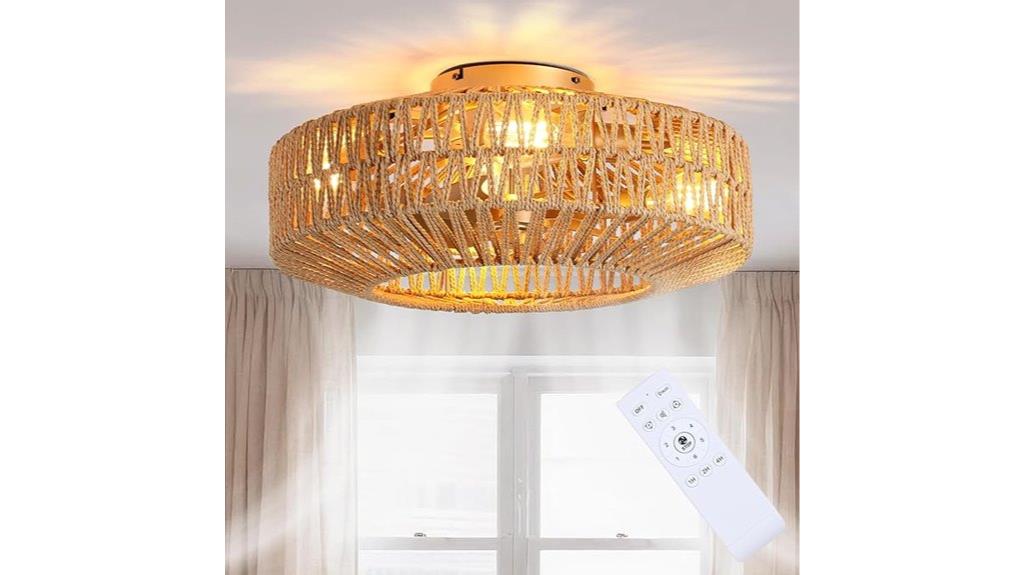 boho rattan ceiling fan