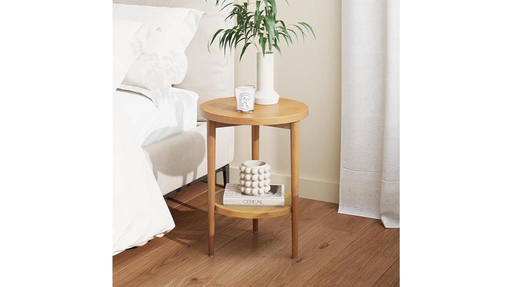 boho round accent table