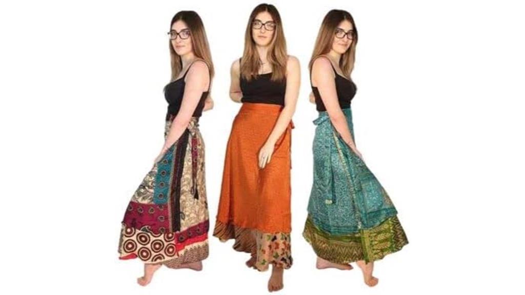 boho sari silk skirts