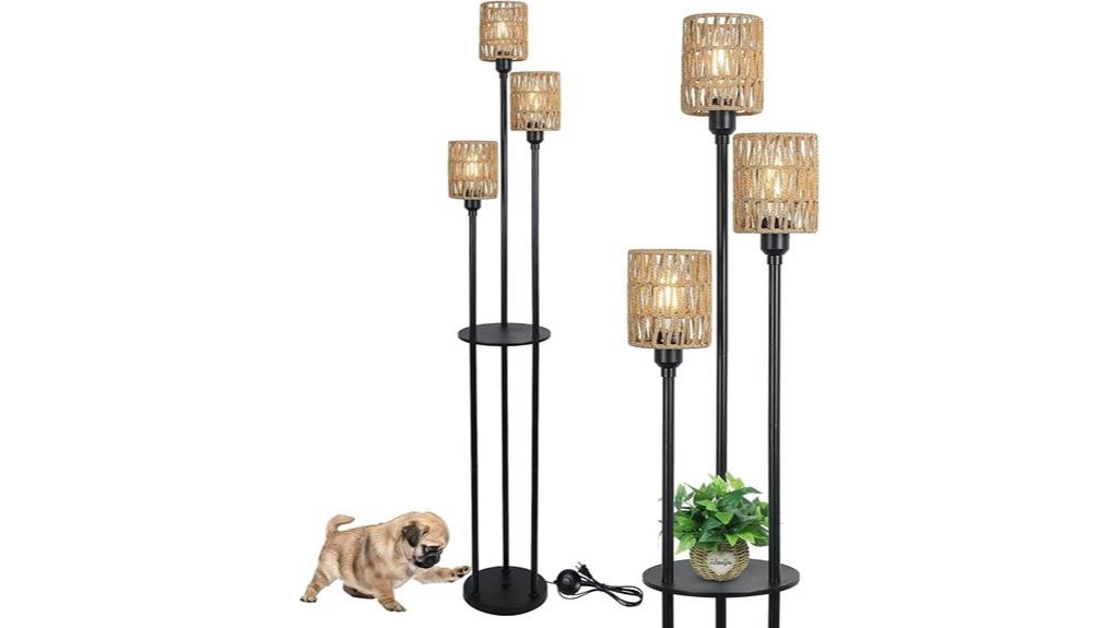 boho shelving floor lamp