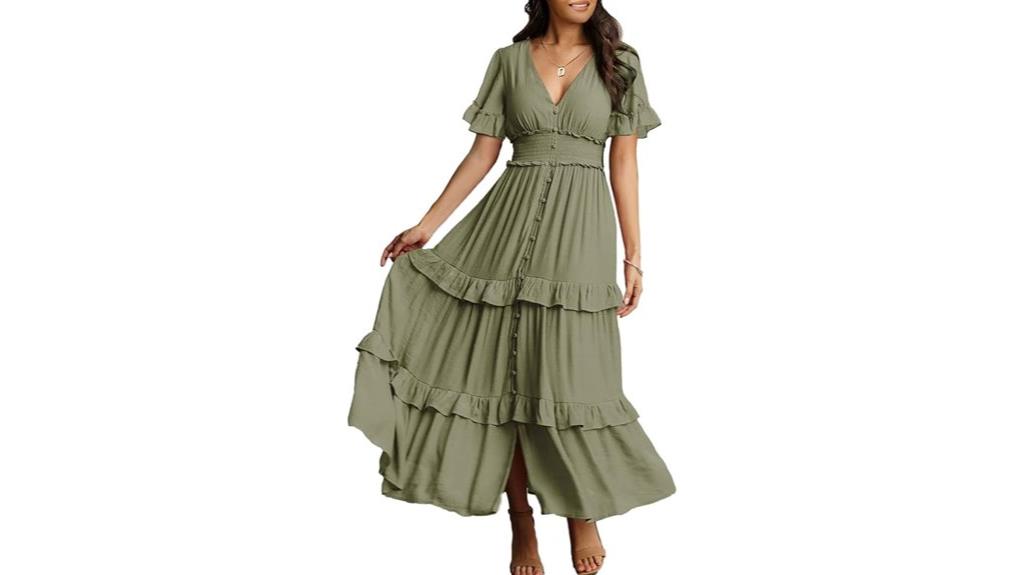 boho v neck maxi