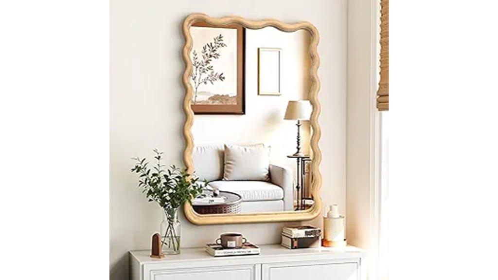 boho wooden full length mirror