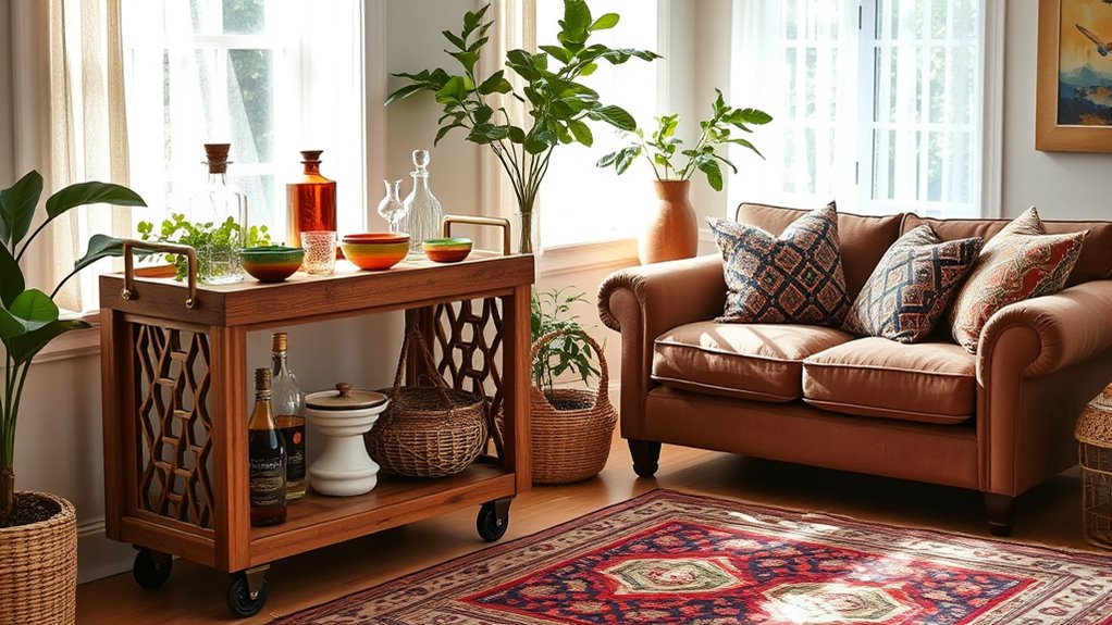 chic boho bar carts