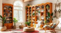 chic boho bookshelves