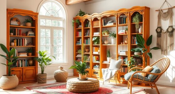 chic boho bookshelves