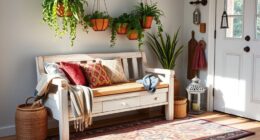 chic boho entryway seating