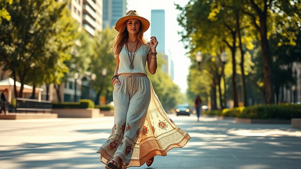 chic boho wide leg pants