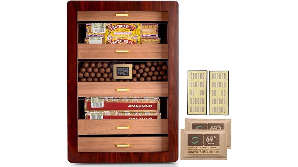 cigar storage with digital hygrometer