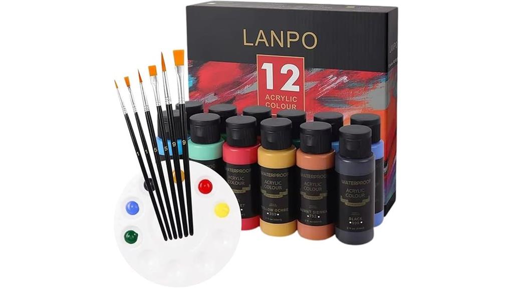 colorful 12 piece acrylic set