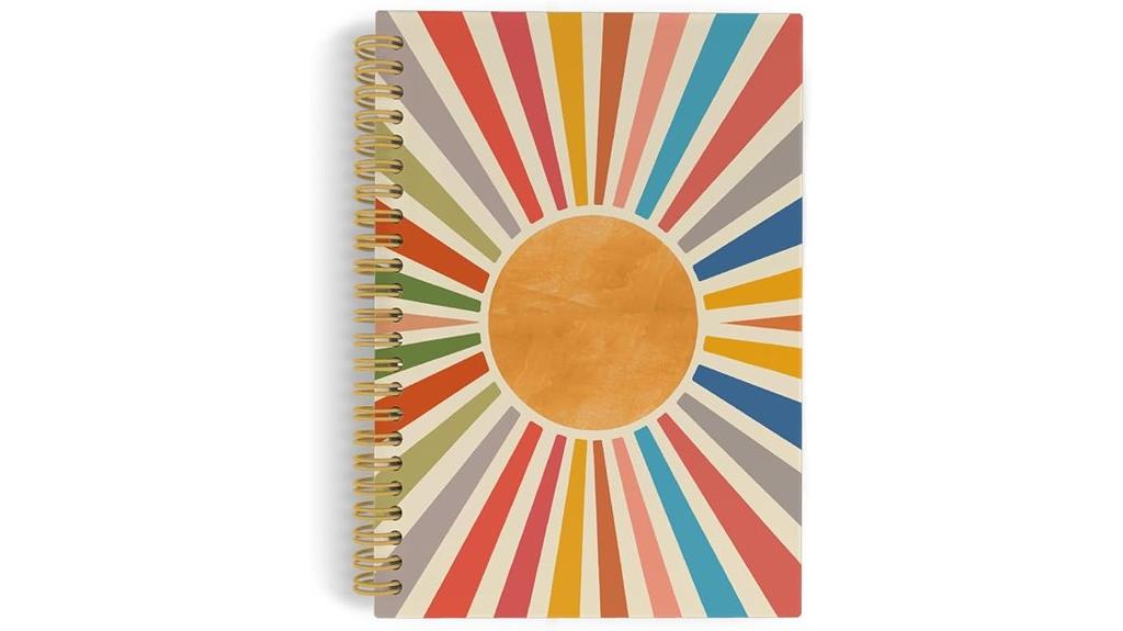 colorful boho sun notebook